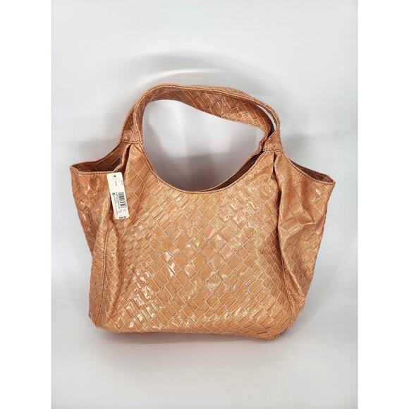 New Directions Tan Woven Large Hobo Shoulder Bag - Picture 2 of 6